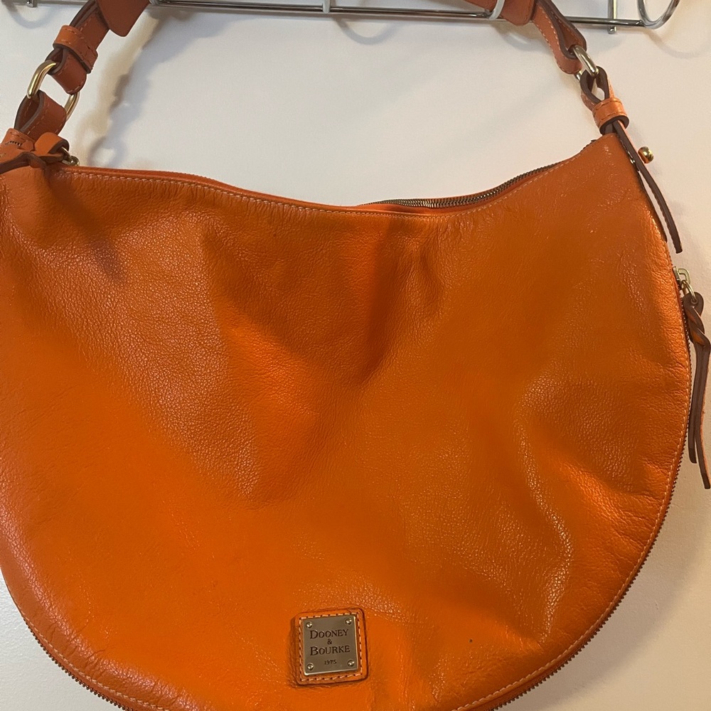 Dooney & Bourke Orange Leather Hobo Bag